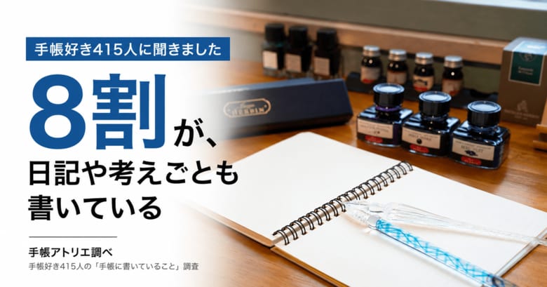 手帳に書くことの1位は「予定」。でも、予定を書く人の8割が、日記や考えごとも書いている