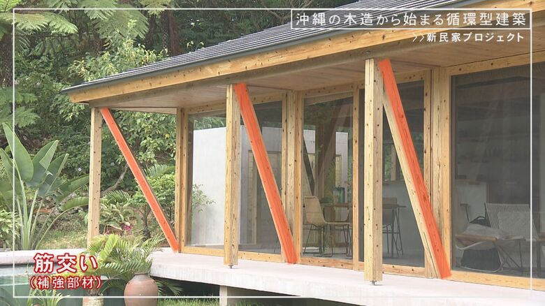 色付き部分が筋交い(補強部分)