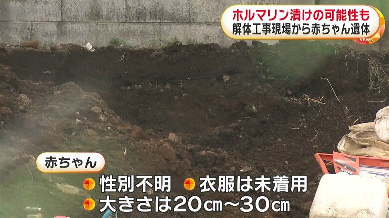 発見された赤ちゃんは性別不明で衣服は着用せず