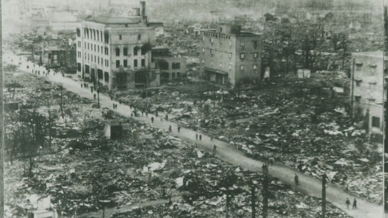 福井空襲で焼き尽くされた市街地