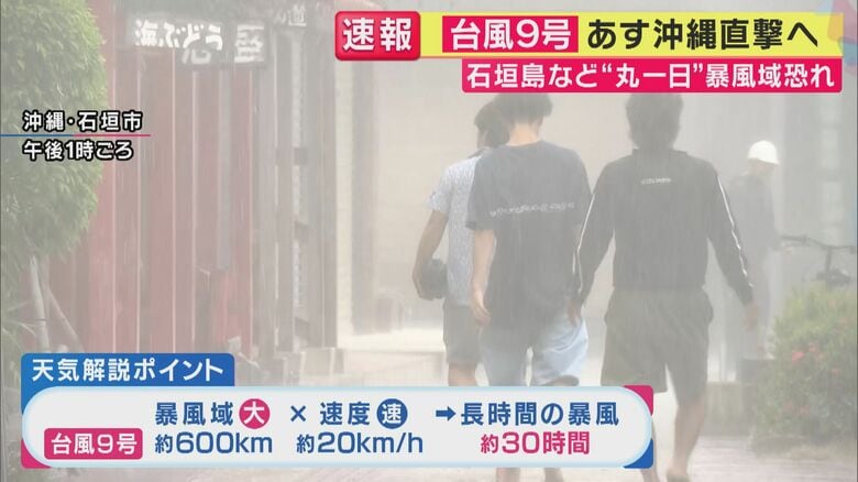暴風域にさらされる時間は約30時間