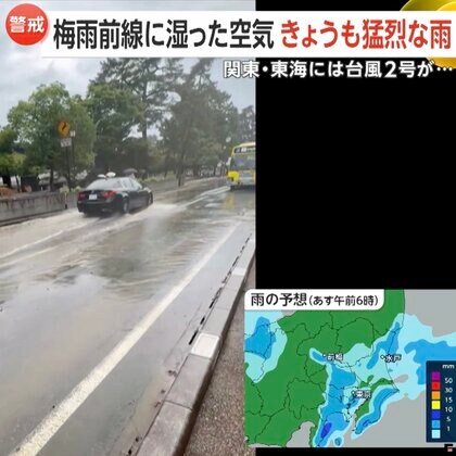 「見たら玄関の上まで水が…」各地でゲリラ雷雨と記録的短時間大雨…台風2号から変わった熱帯低気圧の影響による大雨に警戒