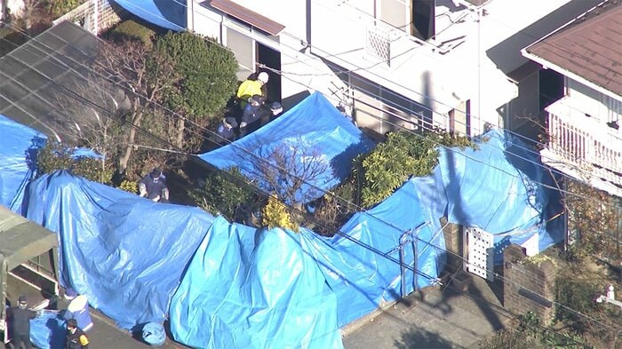殺人事件が起きた現場(25日午前 埼玉・飯能市)