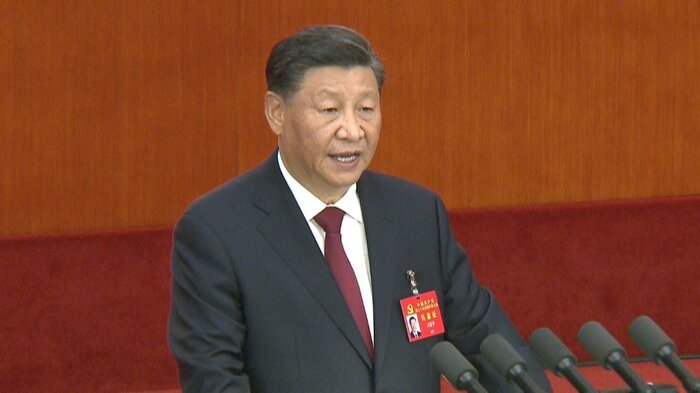 党大会で演説する習主席 2022年10月