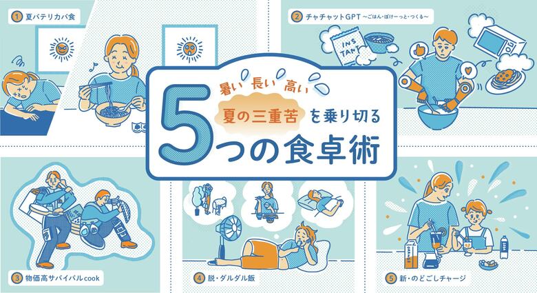 【クックパッド】全国1万人の調査で見えた“新時代の夏ごはん”の実態を発表。家庭の知恵と工夫を活用する『夏の三重苦を乗り切る5つの食卓術』を提案