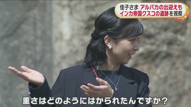 「最大の石」を前に、質問を重ねられる佳子さま