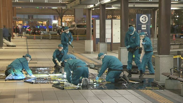 事件現場（JR長野駅前　1月22日夜）