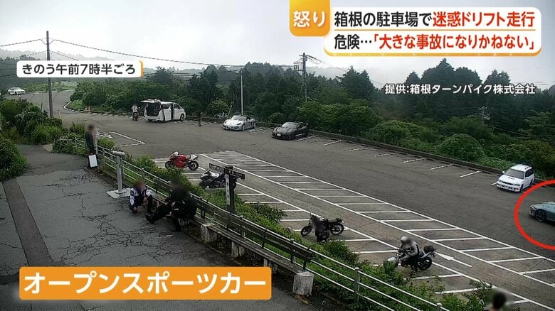 駐車場にやってきたスポーツカー