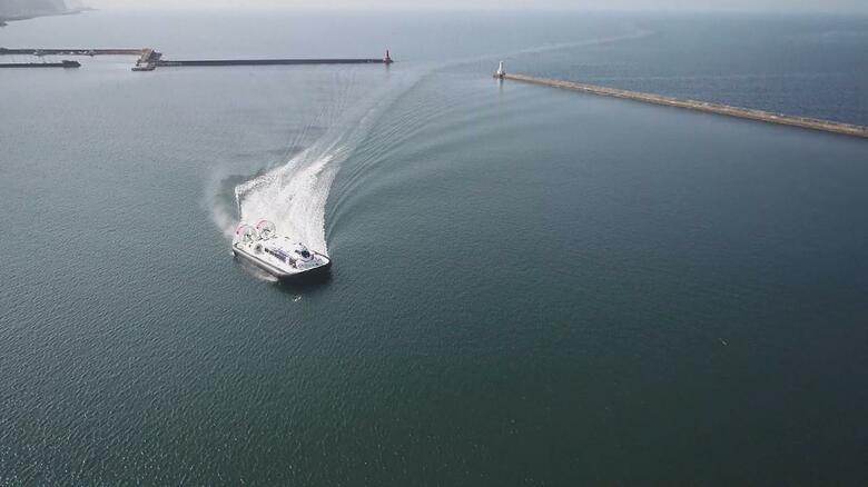 ホーバークラフトの訓練の様子