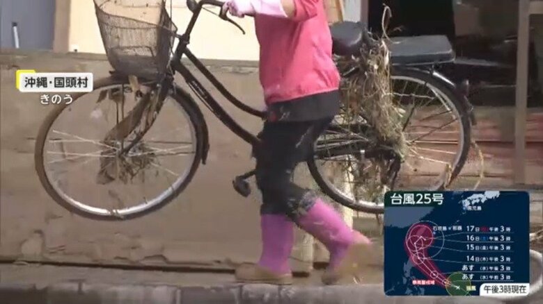 記録的大雨の様子（沖縄・国頭村）