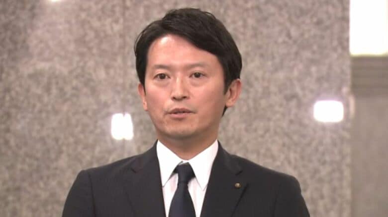 取材に応じた斎藤知事