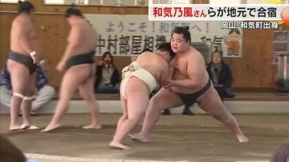 ２場所連続勝ち越しと好調！郷土出身の三段目・和気乃風ら中村部屋の力士たちが和気町で合宿【岡山】