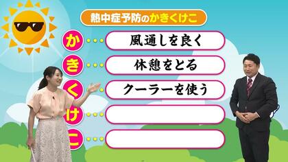 熱中症予防の「かきくけこ」で対策を　「風通しをよく」「休憩をとる」「クーラーを使う」…気象予報士が解説