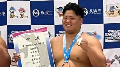 【国スポ】相撲・少年男子個人で鹿児島・樟南高校３年の俵選手が３位入賞
