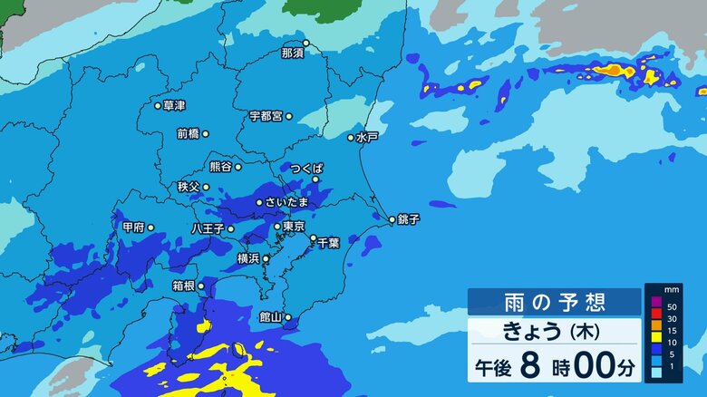 関東南部は帰宅時間帯が雨のピーク　冷たい風が吹き寒の戻りも　低気圧接近による頭痛にも注意｜FNNプライムオンライン