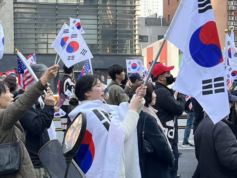 尹大統領支持派の集会