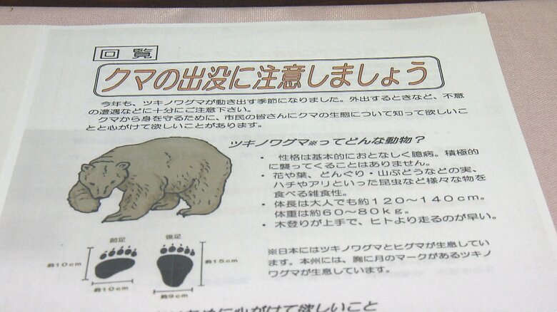 熊出没注意のチラシ