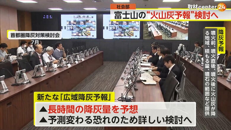 7月に行われた首都圏降灰対策検討会の様子