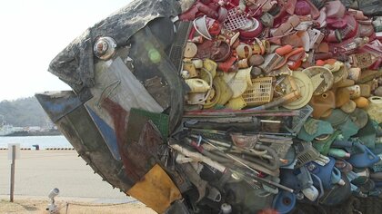 海で拾ったごみをアートに　人間がいる限り無くならない…作品に込めた思い【岡山発】