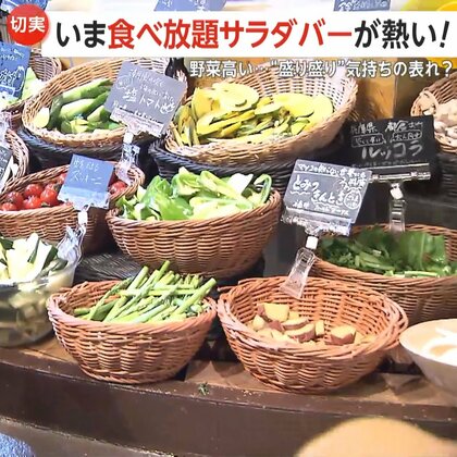 「3カ月分は食べたい」野菜高騰で“食べ放題サラダバー”大盛況　「泉州水ナス」「塩トマト」こだわりの産直野菜食べ放題が人気急上昇