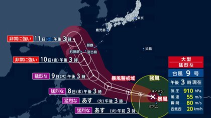 “スーパー台風”台風9号がサイパン直撃「屋根のトタンが全部飛んだ」　週末には沖縄直撃のおそれ　九州は連日大雨