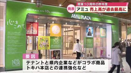 アミュプラザおおいたの売上高　2年連続で過去最高を更新　開業10年目の2025年度　
