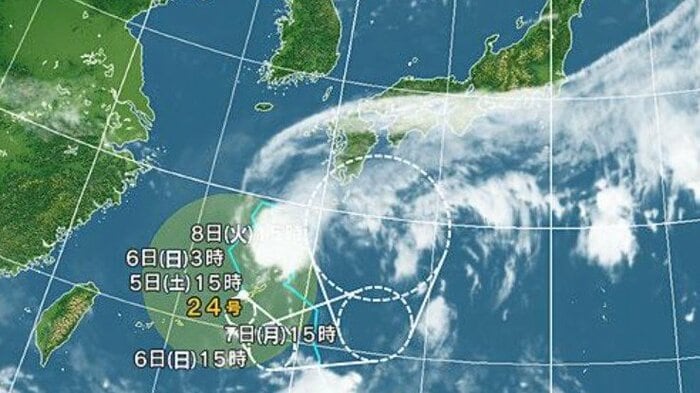 台風24号の進路予想図　日本気象協会より