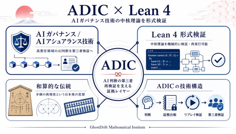 AIの監査、「信じてください」から「数学的に確認できます」へ--GhostDrift、ADICの形式証明を公開