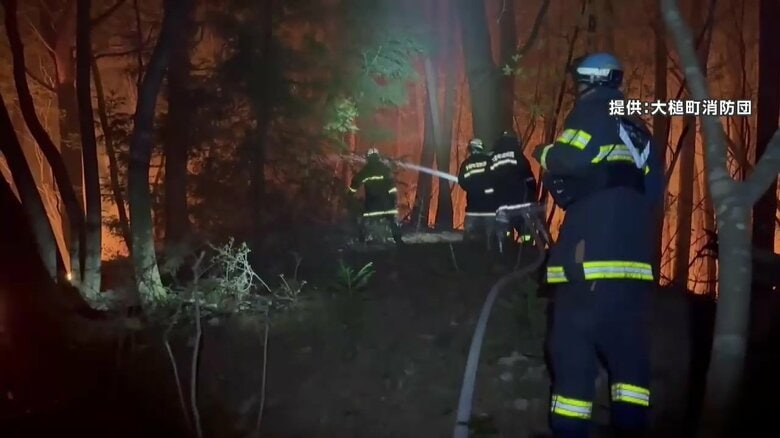 山林火災消火活動（岩手・大槌町消防団）