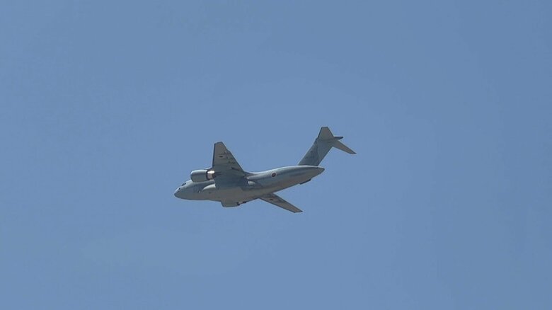 ジブチを出発したC-2輸送機