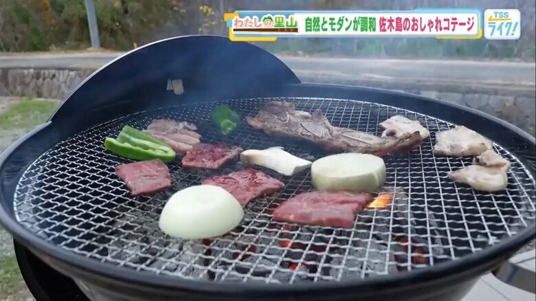 テラスでバーベキューも楽しめる