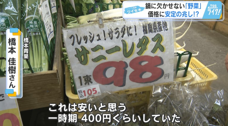 「サニーレタスも、入荷量が増えて価格が落ち着いた」橋本青果・橋本佳樹さん