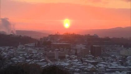 朝は厳しい冷え込み…津山市では「太陽柱」　市内の最低気温は氷点下４．７度【岡山】