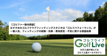【ゴルファー動向調査】おすすめのゴルフクラブフィッティングスタジオは「ゴルフパフォーマンス」が一番人気。フィッティングの経験・効果・費用感覚・不安に関する調査結果(ゴルフライブ調べ)