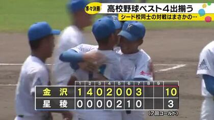 星稜がコールド負け…夏の高校野球石川大会ベスト4出揃う 金沢・小松大谷・遊学館・金沢市立工業の4校に