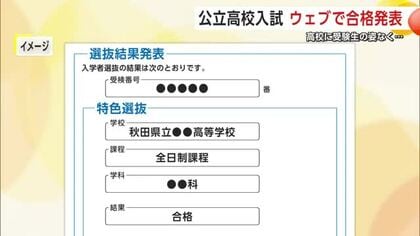 公立高校入試の合否、専用サイトで通知　学校前に受験生の姿なし　システム障害で通知遅延トラブルも　秋田
