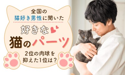 全国の猫好き男性に聞いた「好きな猫のパーツ」2位の肉球を抑えた1位は?