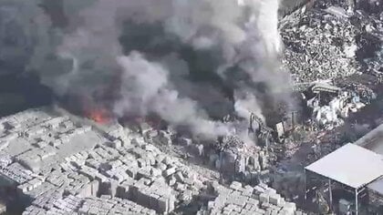 産業廃棄物の集積場で火事　約16時間後に鎮火　廃材置き場のプラスチックなど焼く　福岡・岡垣町