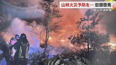 「たき火と火事は紙一重」ＪＲ岡山駅で街頭啓発活動　大規模山林火災の恐ろしさを写真でも伝える【岡山】
