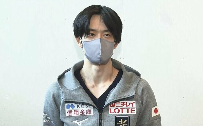 グランプリファイナルから帰国後、会見に応じた山本草太