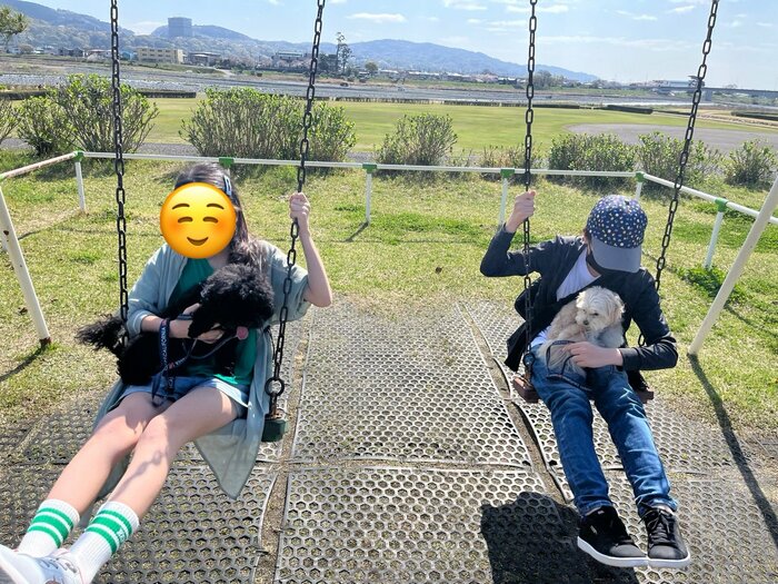 公園で遊び中