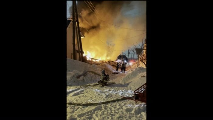 火事があった現場（撮影：視聴者）