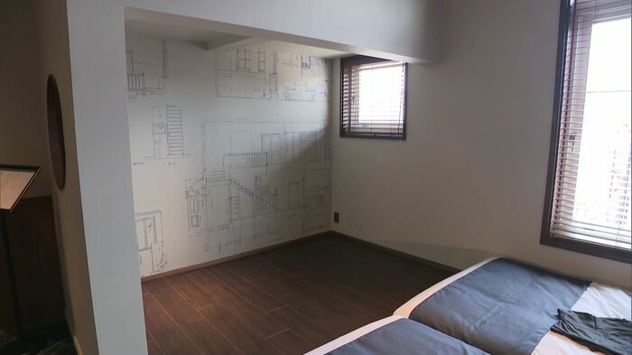 建設当時の図面をデザインした部屋も