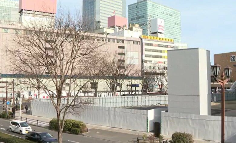 商業施設の跡地が目立つ仙台駅前