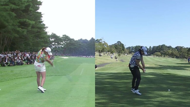 前回のスイング改造時の比較⑨（左：2019年時　右：2021年時）