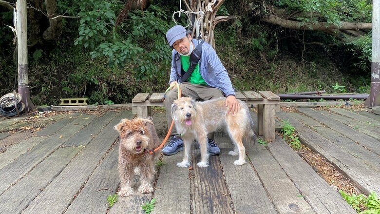 七尾さんと兄犬くん(左)、妹犬ちゃん