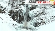 自然の芸術“氷瀑”が2年ぶりに姿見せる「玉簾の滝」が荘厳な姿に…「ブルーのつらら堪能して」【山形発】