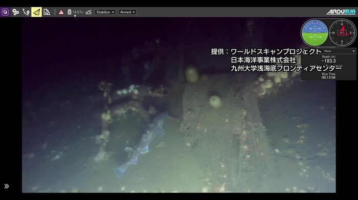 腐食が進む船尾部分