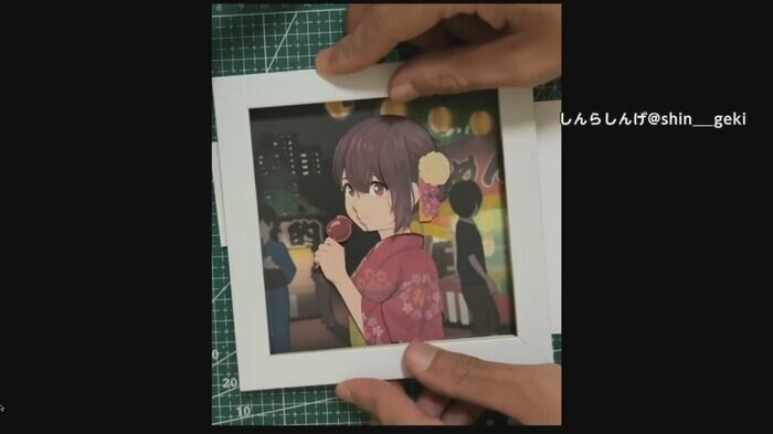 写真立てにイラストをはめる
