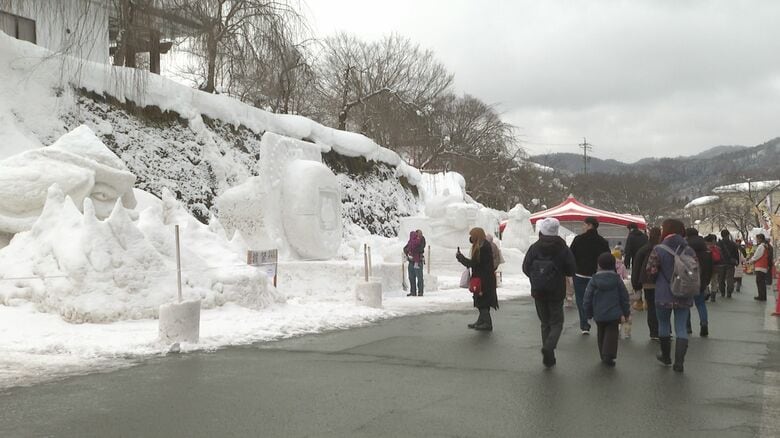 雪像に雪の滑り台も人気　43回目の「 いいやま雪まつり」始まる　8日まで｜FNNプライムオンライン